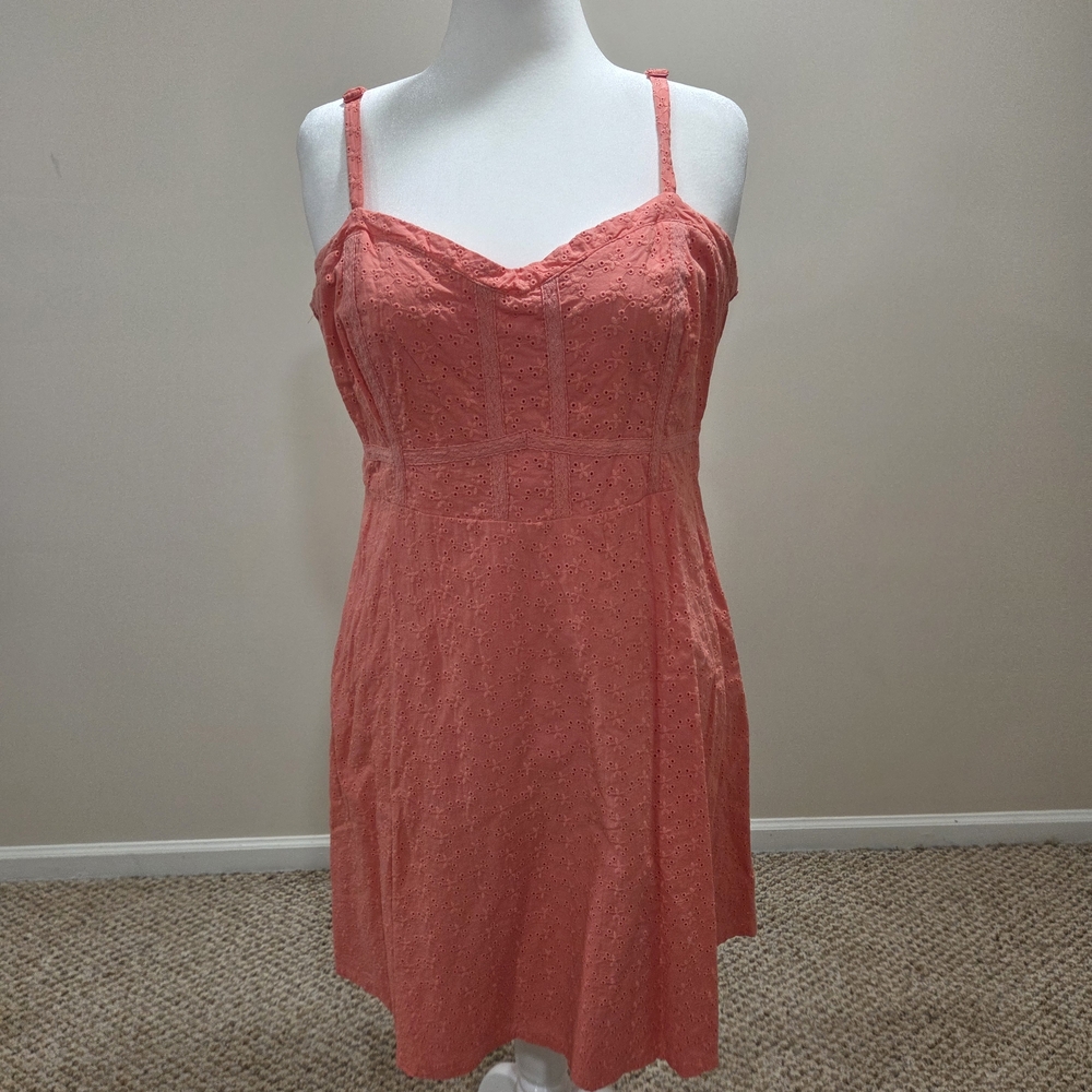 torrid Coral Eyelet Slip Dress with Adjustable Straps